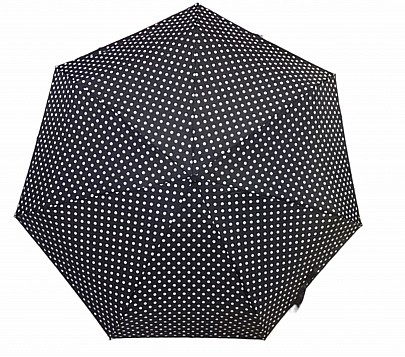 Ομπρέλα Aντιανεμική MINI RAIN A5070 Μαύρο Πουά