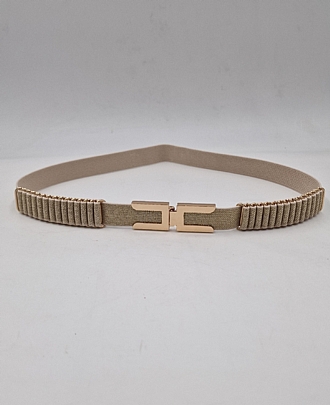 Ζώνη Μπεζ-Χρυσή  με Λάστιχο 