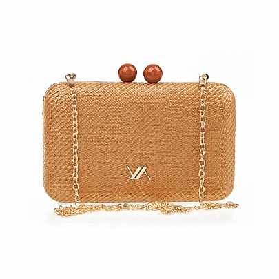 Verde Γυναικείο Τσαντάκι Ψάθινο Clutch 01-1844 Camel