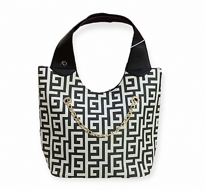 Προϊόν: Γυναικεία Τσάντα Ώμου Μαίανδρος Ari Giorgio 2312-04 Black-White Γυναικεία Τσάντα Ώμου Μαίανδρος Ari Giorgio 2312-04 Black-White