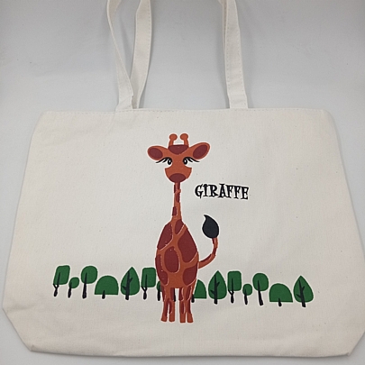 Γυναικεία υφασμάτινη Shopping Bag Giraffe FA 957140 White