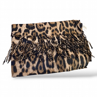 Πασμίνα-Εσάρπα Blended Cashmere 46191-393 Brown Leopard