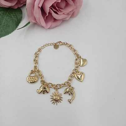 Βραχιόλι Ατσάλινο με κρεμαστά στοιχεία FA 1061 Gold