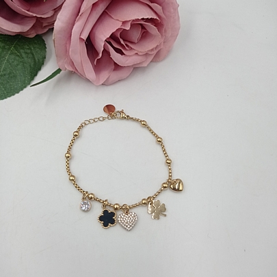 Βραχιόλι Ατσάλινο με κρεμαστά στοιχεία FA 1063 Gold