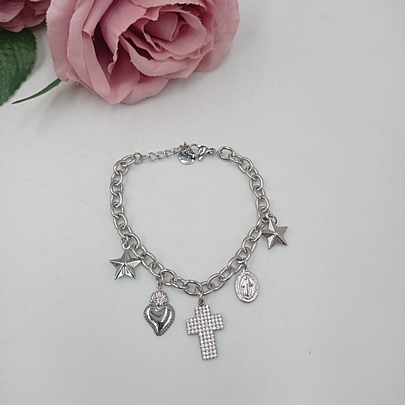 Βραχιόλι Ατσάλινο με κρεμαστά στοιχεία FA 1064 Silver