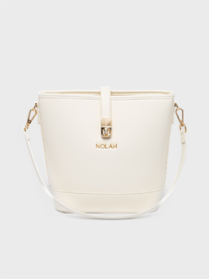 Nolah Τσάντα Χιαστί Ώμου Evelina Ivory Light Gold