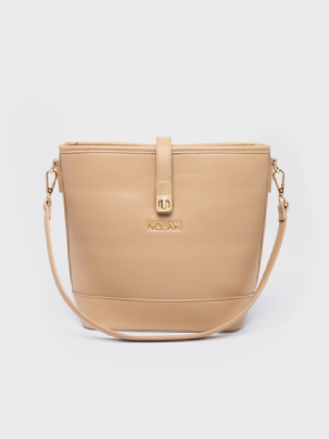 Nolah Τσάντα Χιαστί Ώμου Evelina Beige Light Gold