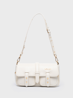 Nolah Τσάντα Χιαστί Ώμου Stephanie Cream Light Gold
