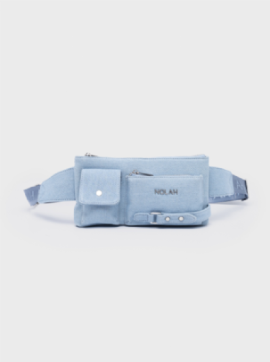 Nolah Γυναικείο Τσαντάκι Μέσης Kensighton Denim Light Blue Silver