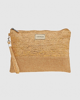 Verde Γυναικείος Ψάθινος Φάκελος 48-0270 Beige