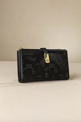 Fragola Γυναικείο Πορτοφόλι με μαγνητικό κλιπ PC335-black-numbers