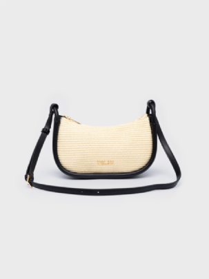 Nolah Τσάντα Χιαστί Ώμου Lyon Natural Black