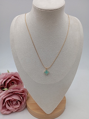 Κολιέ χειροποίητο σχέδιο σταυρουδάκι RH4690 Turquoise