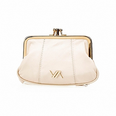 Verde Μικρό Δερμάτινο Γυναικείο Πορτοφόλι 18-1445 Beige