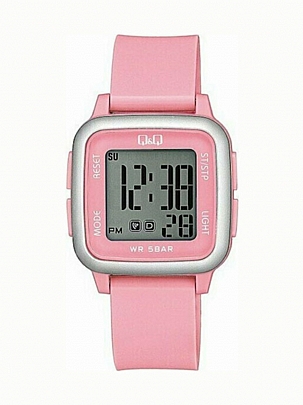 Q&Q Ψηφιακό Ρολόι 42mm με Ρόζ Λουράκι G02A-009VY