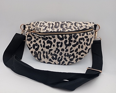 Γυναικεία τσάντα μέσης FiliosAccessories B-101 Leopard Beige Black