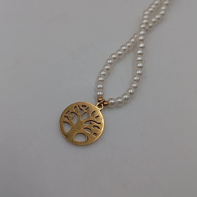 Προϊόν: Κολιέ ατσάλινο με περλίτσες δέντρο της ζωής 59064 Gold Κολιέ ατσάλινο με περλίτσες δέντρο της ζωής 59064 Gold