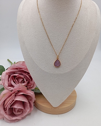 Προϊόν: Κολιέ ατσάλινο μωβ δάκρυ 59071 Purple Κολιέ ατσάλινο μωβ δάκρυ 59071 Purple