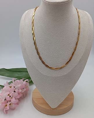 Προϊόν: Κολιέ ατσάλινο διπλή πλεξούδα 59072 Gold Κολιέ ατσάλινο διπλή πλεξούδα 59072 Gold