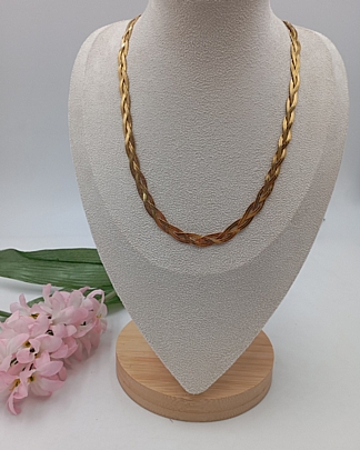 Κολιέ ατσάλινο τριπλή πλεξούδα 59073 Gold