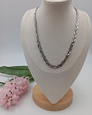 Κολιέ ατσάλινο τριπλή πλεξούδα 59073 Silver