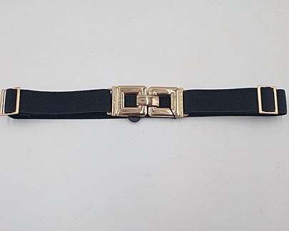 Ζώνη μαύρη ελαστική με χρυσό σχέδιο CT7687 Gold