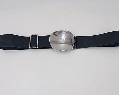 Ζώνη μαύρη ελαστική με ασημί σχέδιο ZSP-25049-4 Silver