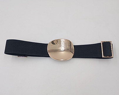 Ζώνη μαύρη ελαστική με χρυσό σχέδιο ZSP-25049-4 Gold