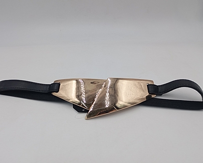 Ζώνη μαύρη ελαστική με χρυσό σχέδιο ZSP-25050-2 Gold