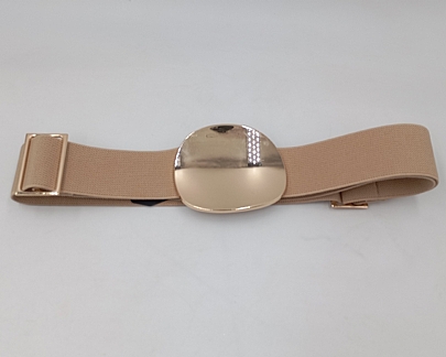 Ζώνη μπεζ ελαστική με χρυσό σχέδιο ZSP-25049-4 Beige Gold