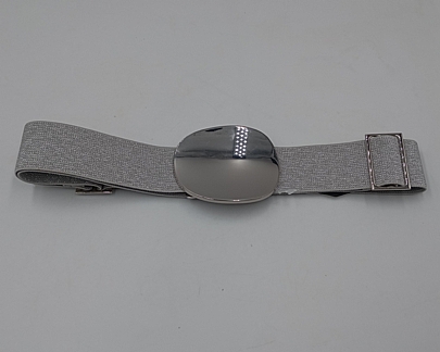 Ζώνη ασημί ελαστική με ασημί σχέδιο ZSP-25049-4 Silver