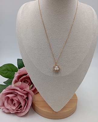 Κολιέ ατσάλινο χιονονυφάδα 59106 Gold