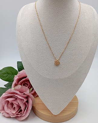 Κολιέ ατσάλινο τριανταφυλλάκι 59113 Gold