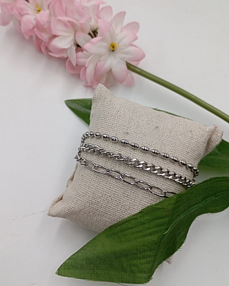 Βραχιόλι ατσάλινο πολύσειρο 59137 Silver