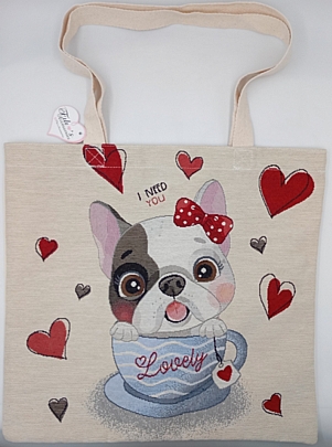 Γυναικεία υφασμάτινη Shopper Bag 8574 Beige