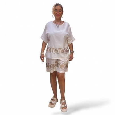 Platinum Γυναικεία Μπλούζα Κοντομάνικη 12538 White