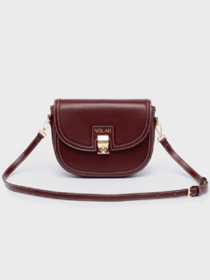 Nolah Τσάντα Χιαστί Ώμου Madrid Burgundy Light Gold