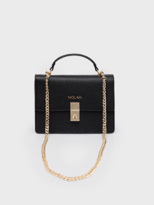 Nolah Τσάντα Χιαστί Ώμου Sevile Black Light Gold<br />