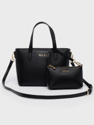 Nolah Τσάντα Χιαστί Ώμου Roma Black Light Gold<br /><br />