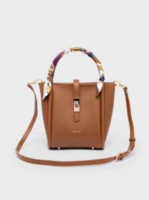 Nolah Τσάντα Χιαστί Ώμου Bridgerton Brown Light Gold

