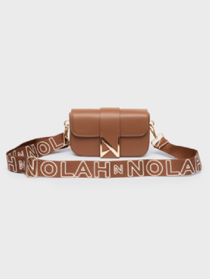 Nolah Τσάντα Χιαστί Ώμου Niki Brown Light Gold



