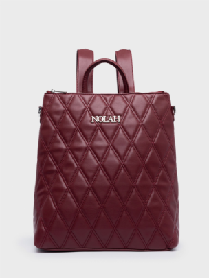 Nolah Γυναικεία Τσάντα Πλάτης Rhode Burgundy Silver
