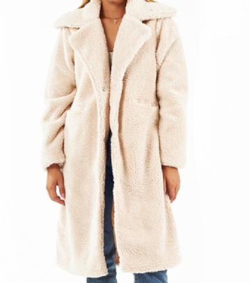 Verde Πανωφόρι με teddy υφή 33-0706 Beige