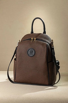 Fragola Γυναικεία Τσάντα Πολυμορφικό backpack με casual logo FE236-cognac-wool