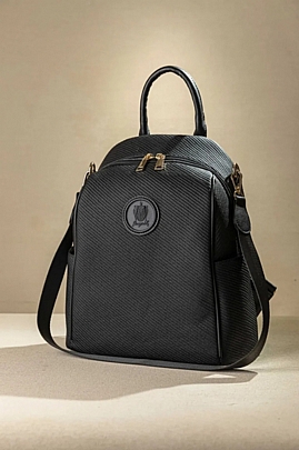 Fragola Γυναικεία Τσάντα Πολυμορφικό backpack με casual logo FE236-black-wool