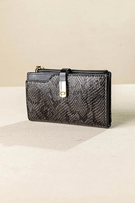 Fragola Γυναικείο Πορτοφόλι με μαγνητικό κλιπ PC335-black-snake<br />