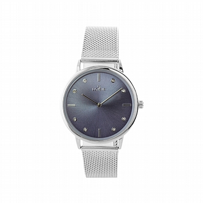 Προϊόν: Ρολόι Fountain με ατσάλινο mesh band και μωβ καντράν Ρολόι Fountain με ατσάλινο mesh band και μωβ καντράν
