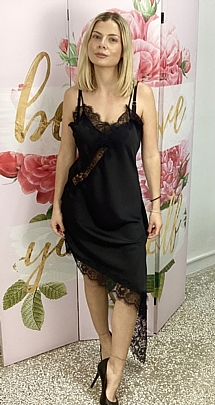 Προϊόν: Γυναικείο Lingerie σατέν ασύμμετρο φόρεμα 7838 Black Γυναικείο Lingerie σατέν ασύμμετρο φόρεμα 7838 Black