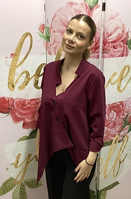 Πουκάμισο ασύμμετρο 04911 Bordo