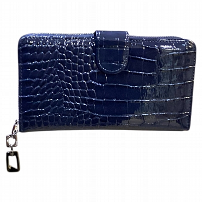 ESLEE Γυναικείο Πορτοφόλι Με Κροκό Σχέδιο F6196 Blue